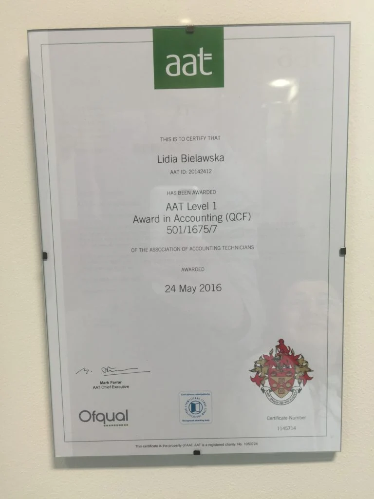 Sound Accounts certificate 1