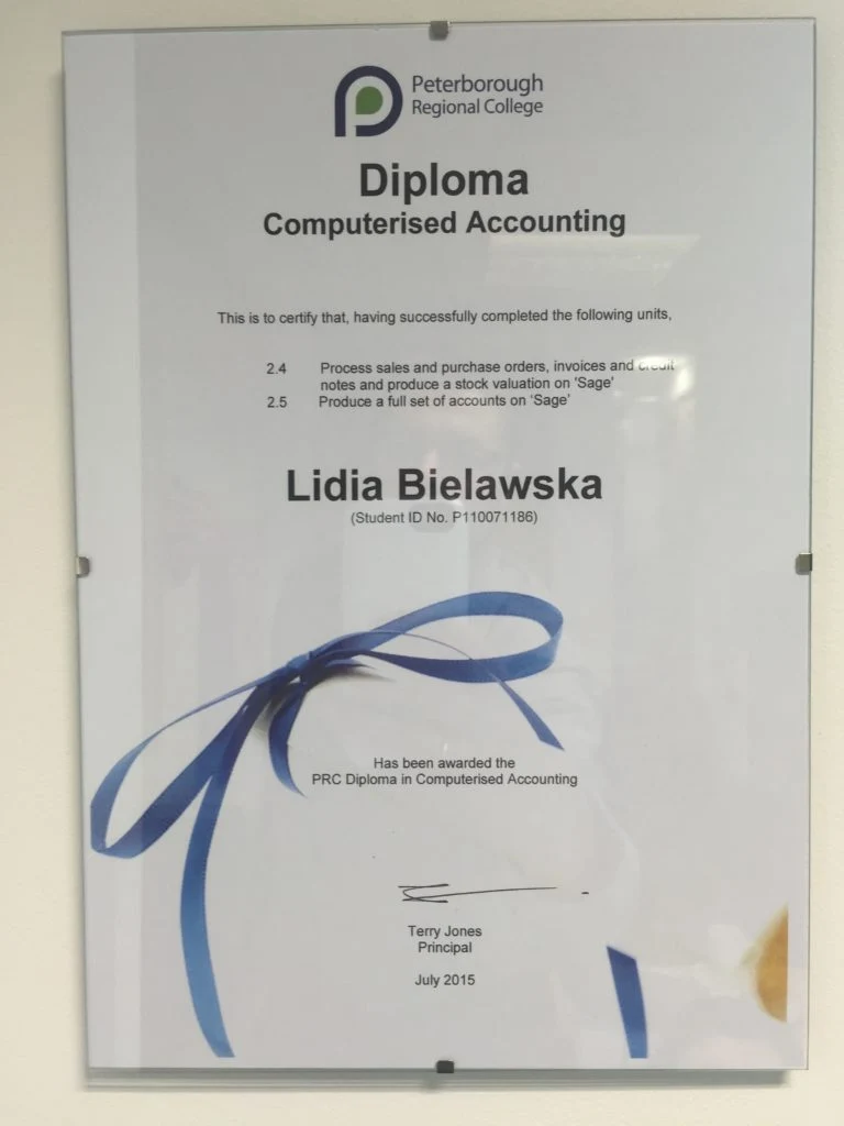 Sound Accounts certificate 2
